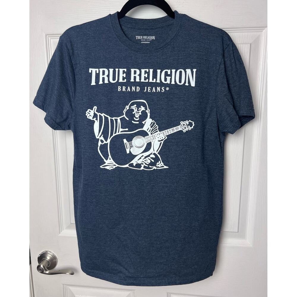 True Religion Brand Jeans Men's Crew T Shirt Loungewear Buddha Charcoal Size Med